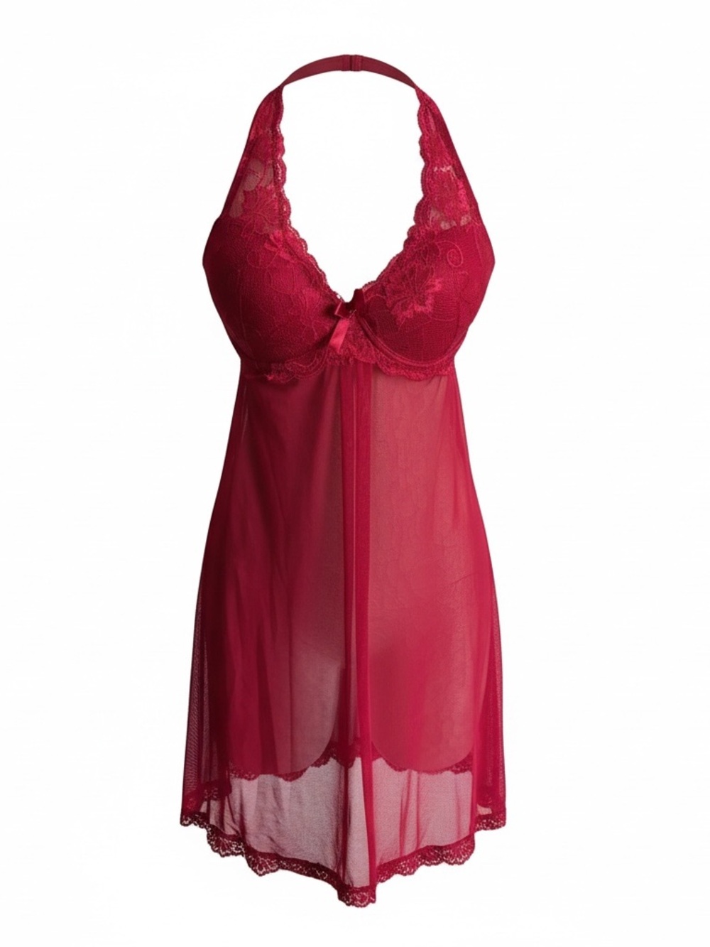 Marilyn Monroe Intimates Red Sheer Babydoll Lingerie Set Size Large Vixen
